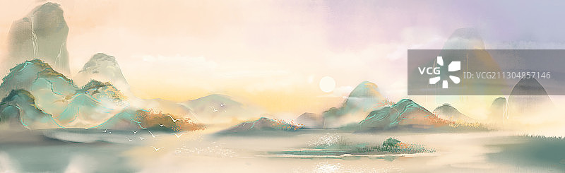 山河横幅背景广告图片图片素材