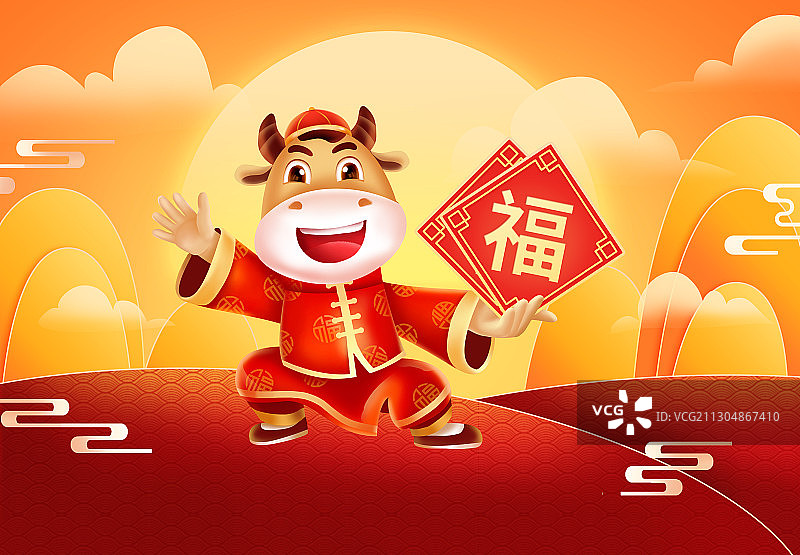 牛年送福气图片素材