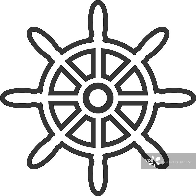 孤立的船舵轮图形设计模板图片素材