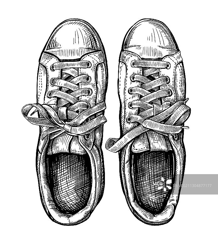 运动鞋素描图片素材