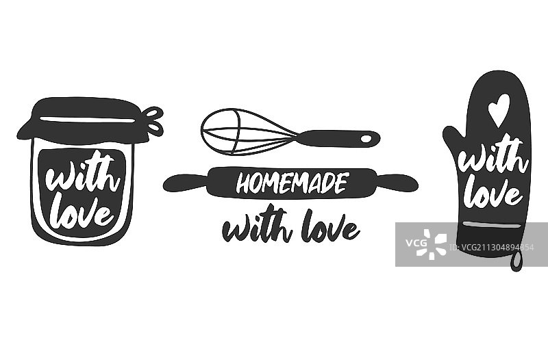 手绘厨房短语素材图片素材