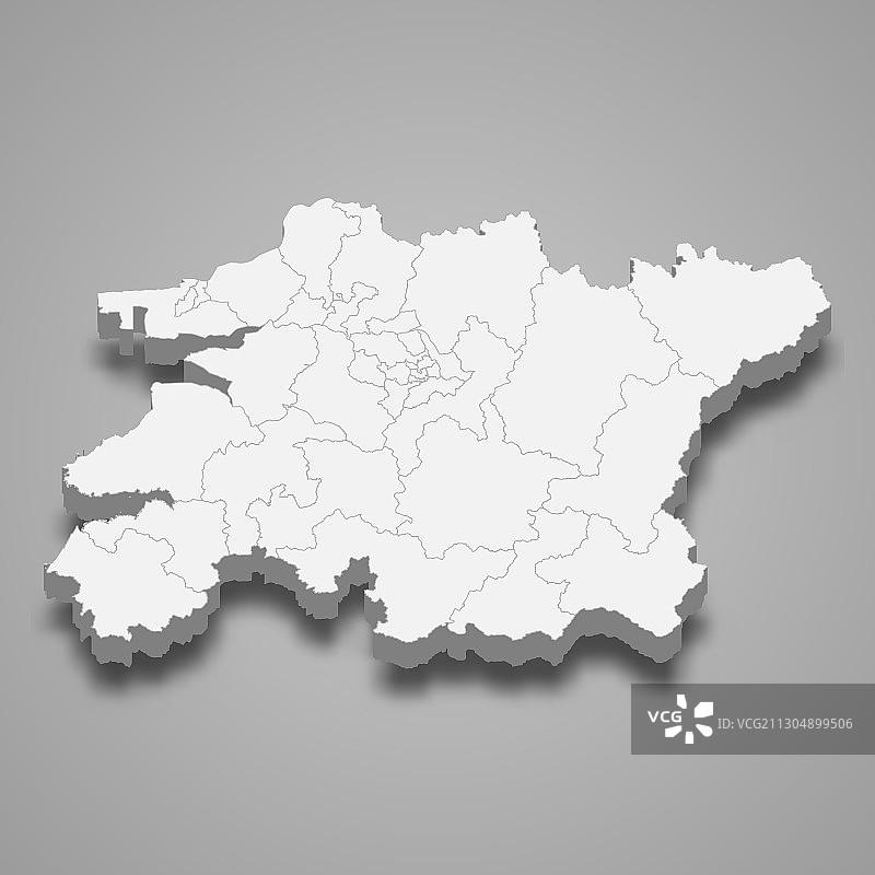 韩国南部地区2.5D地图图片素材