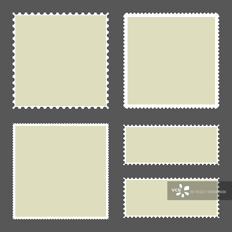 深色背景上的空白邮票套装图片素材