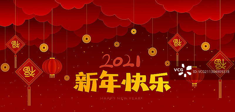 矢量新年红色背景图形展板图片素材