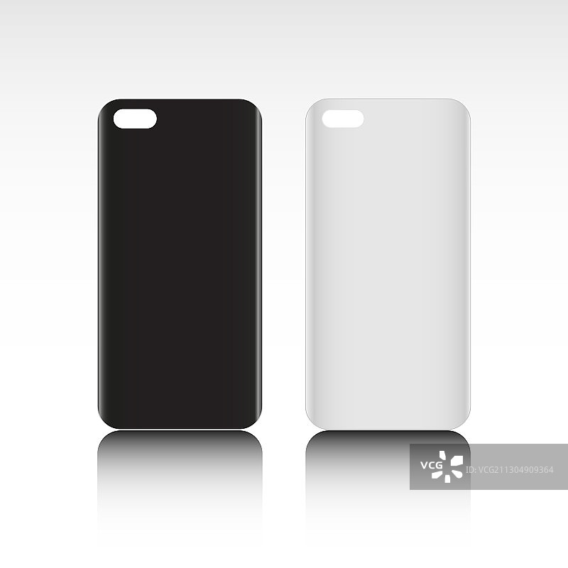 黑白双色空白手机壳样机图片素材