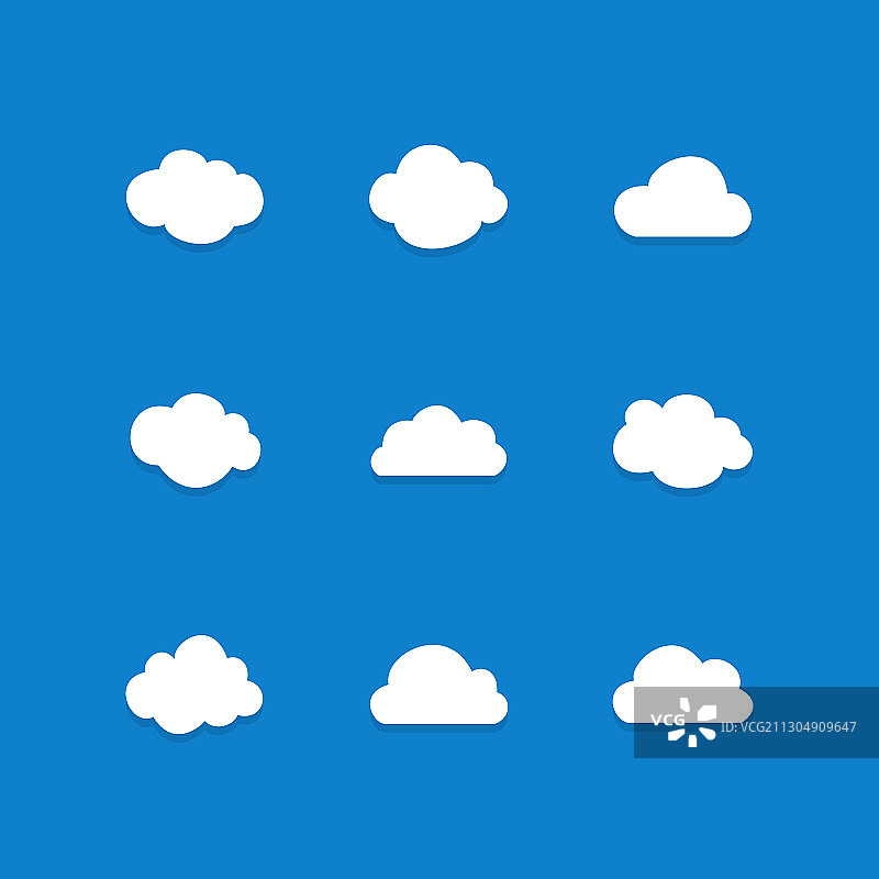 潮流扁平风格云图标合集图片素材