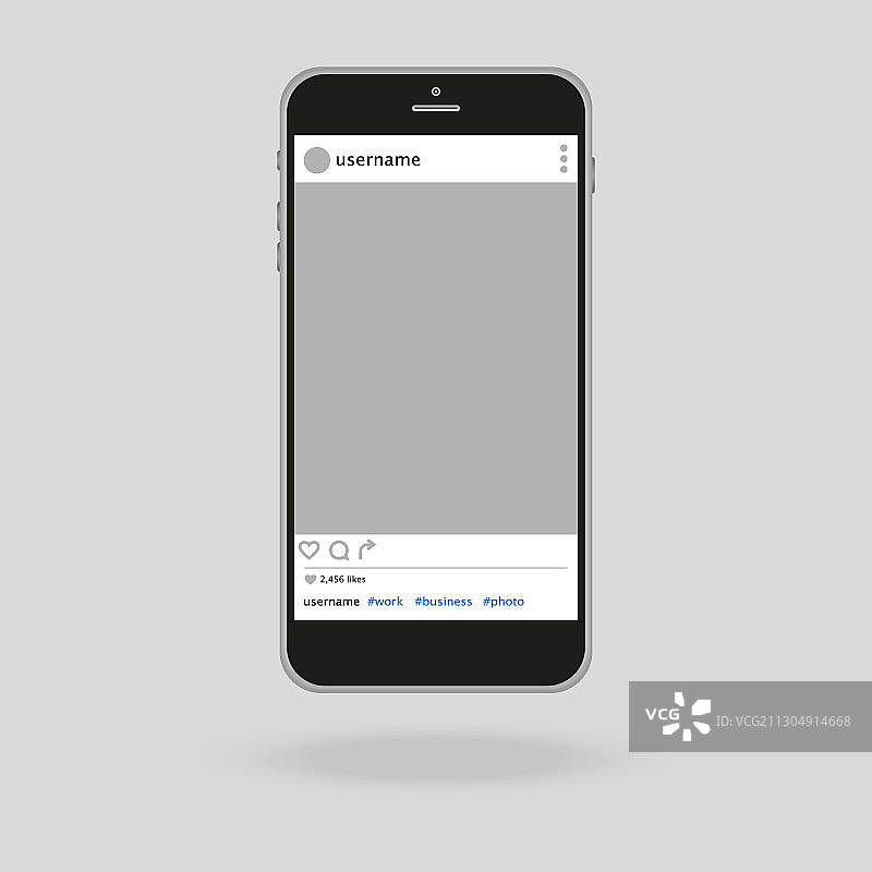 智能手机上的社交网络相框图片素材