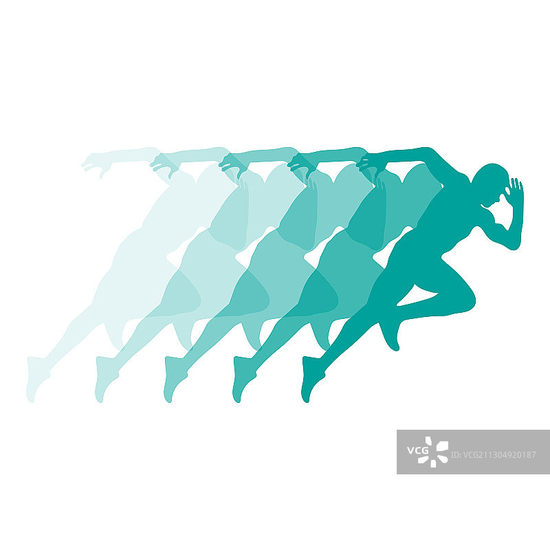 马拉松赛跑人群彩色海报图片素材