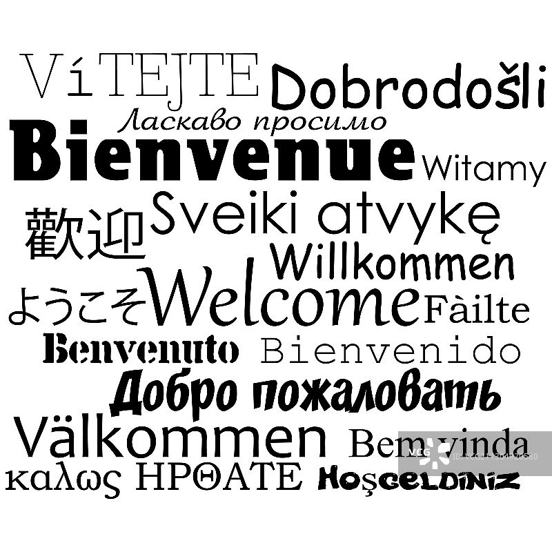 多种不同书面语言的消息图片素材