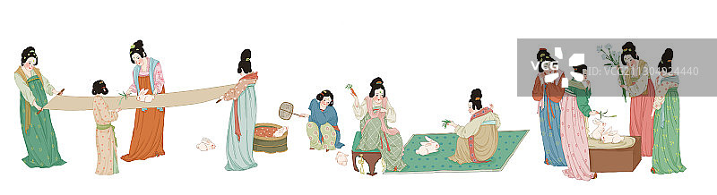 捣练图插画图片素材