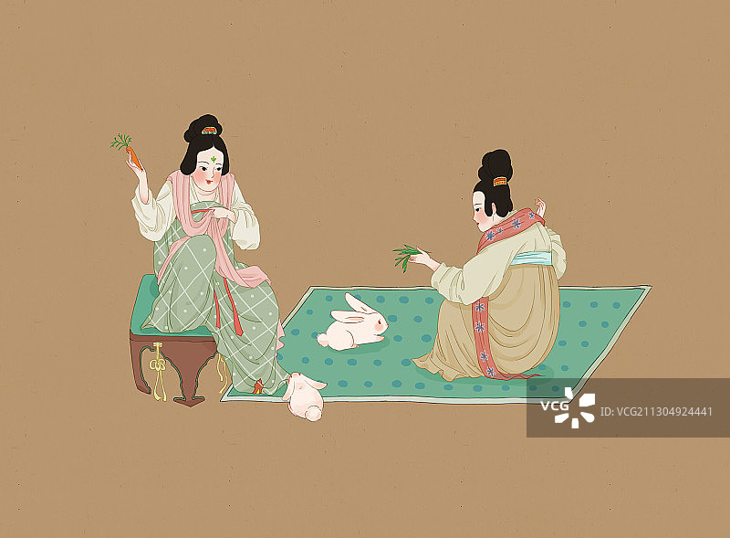 捣练图插画图片素材