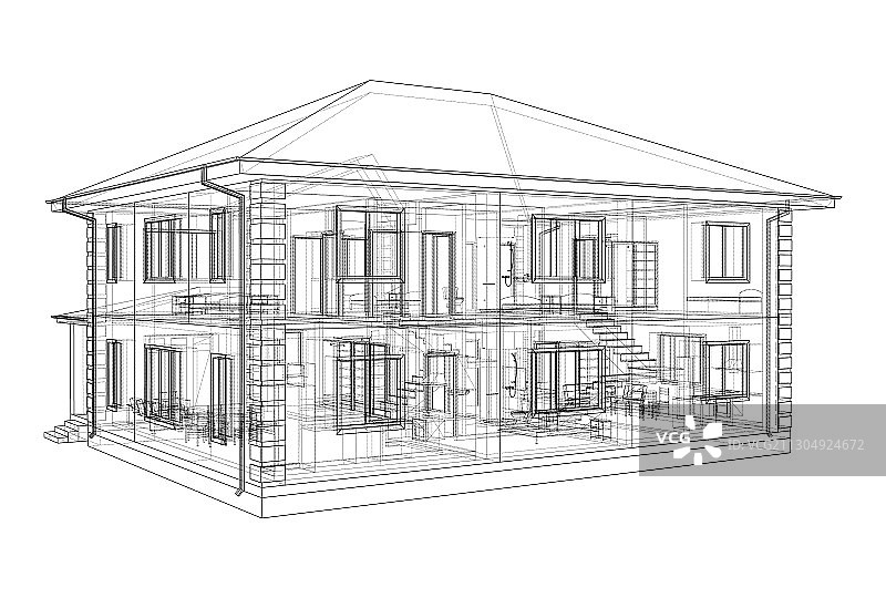 房屋抽象草图图片素材