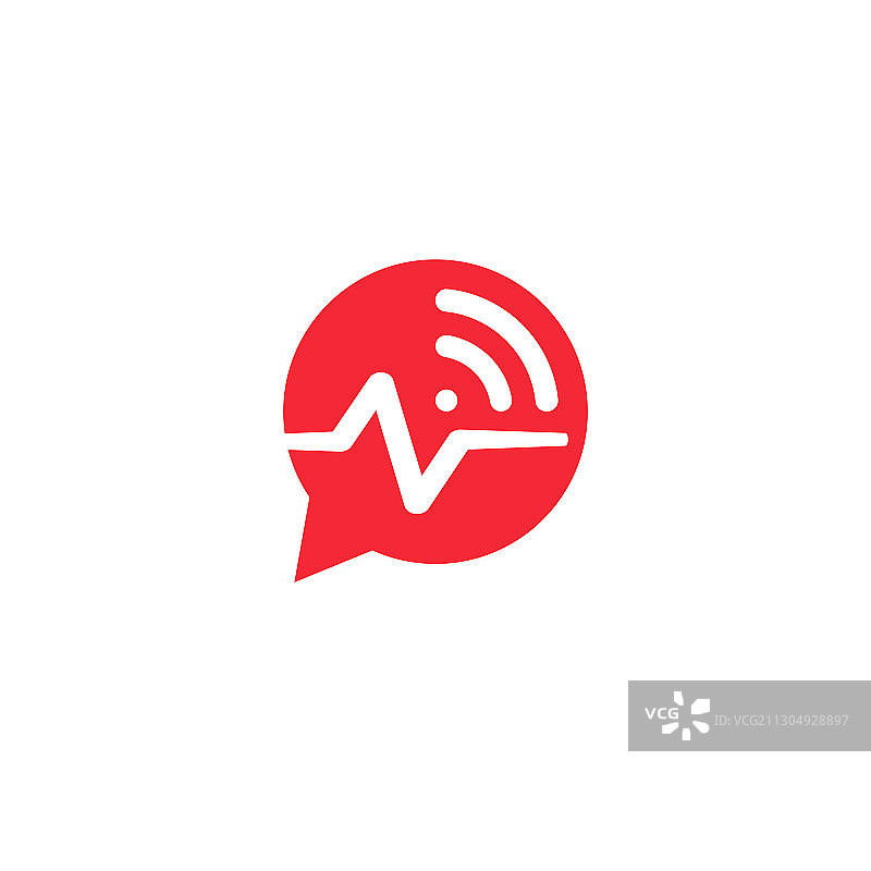 风格化的心率追踪器标志心电图图片素材