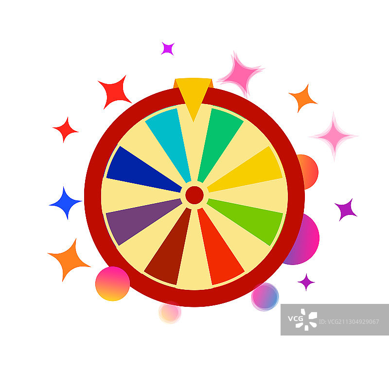 彩色幸运转盘图标随机选择图片素材