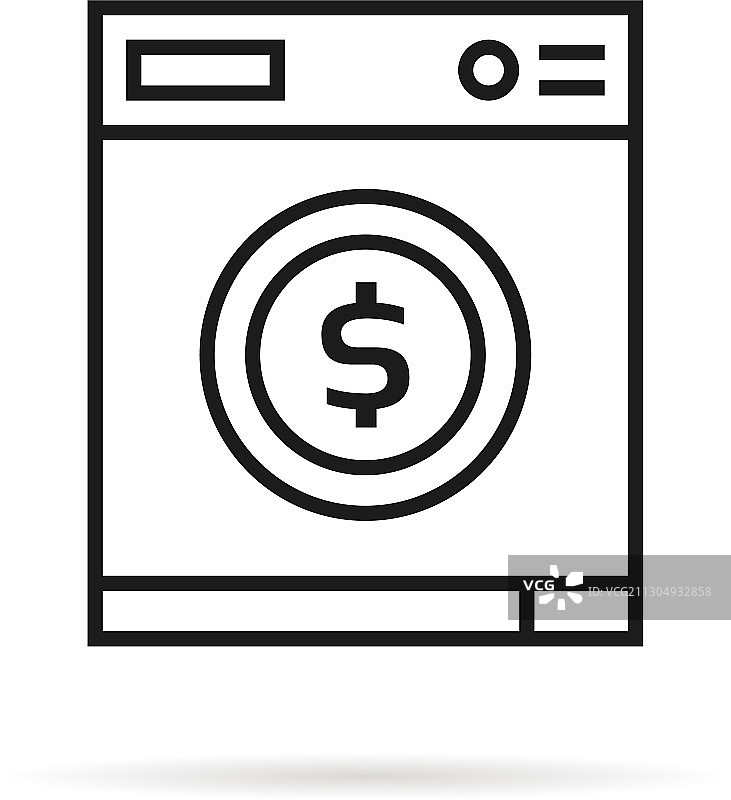带美元符号的洗衣机图片素材