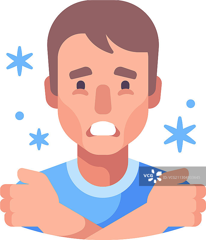 感到寒冷和颤抖的男人图片素材