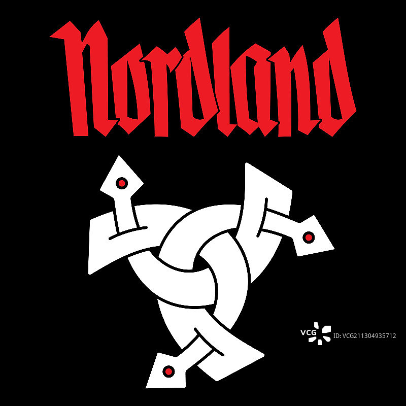 维京斯堪的纳维亚设计三号角奥丁图片素材