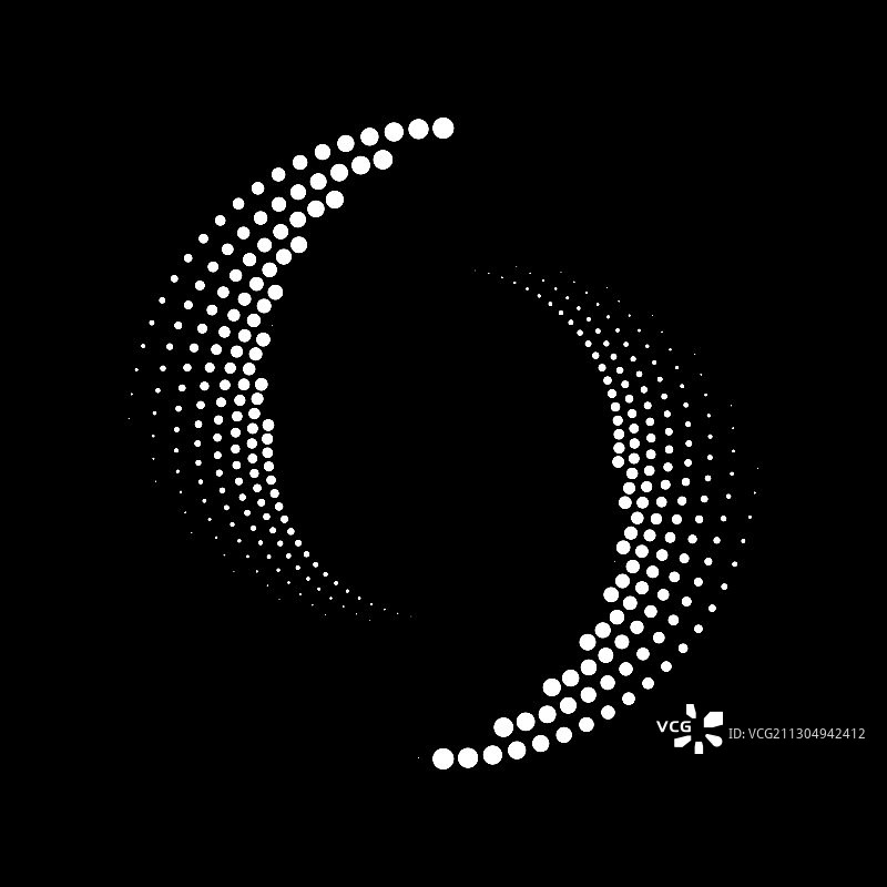 螺旋状的白色半色调点图片素材