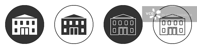 黑色学校建筑图标图片素材