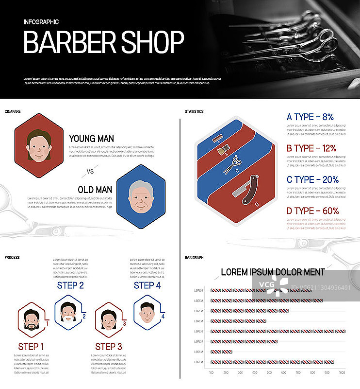 理发店信息图图片素材