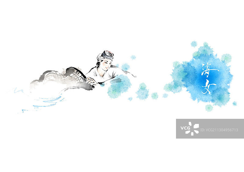 大海与潜水员图片素材