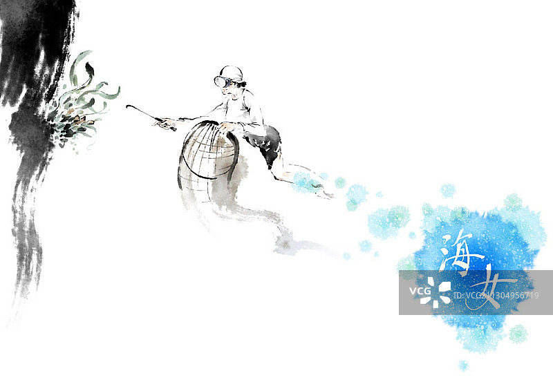 女潜水员图片素材