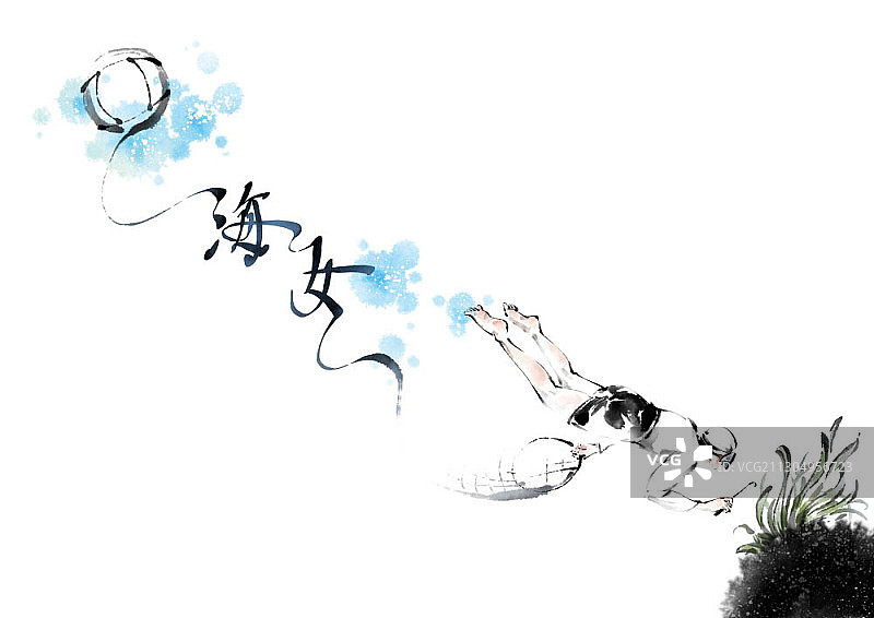 女潜水员图片素材