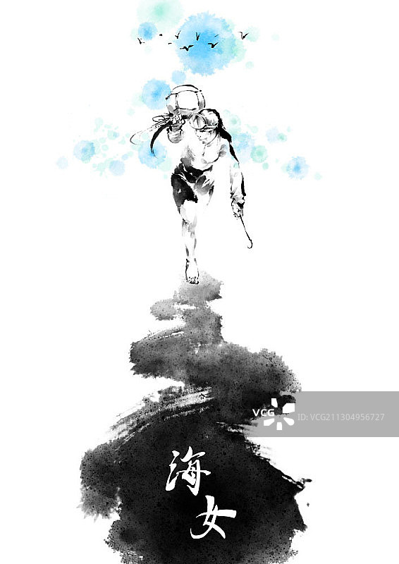 女潜水员图片素材