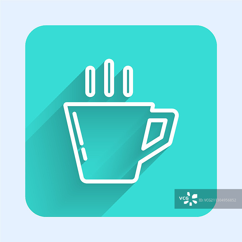 白色线条咖啡杯图标图片素材