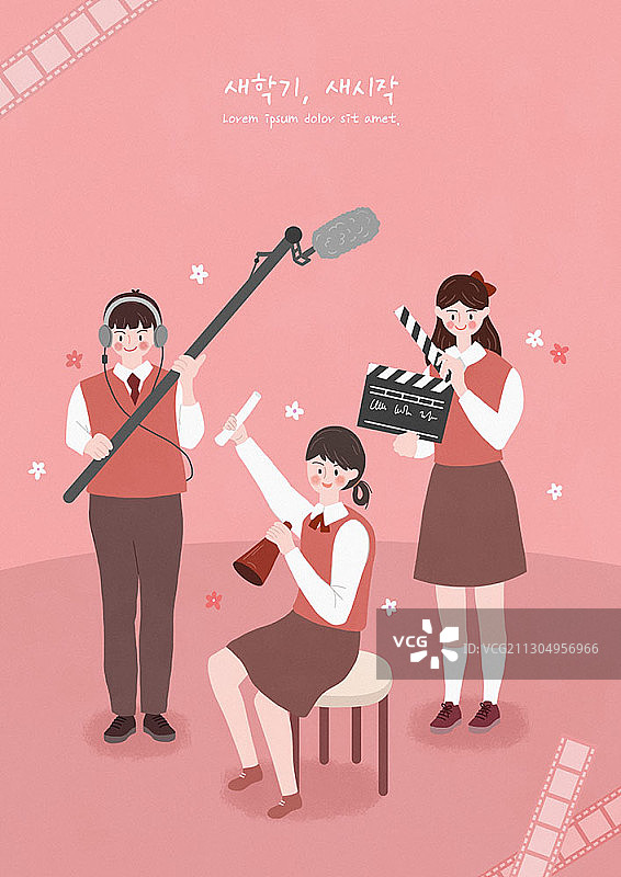 电影社团成员拍摄图片素材