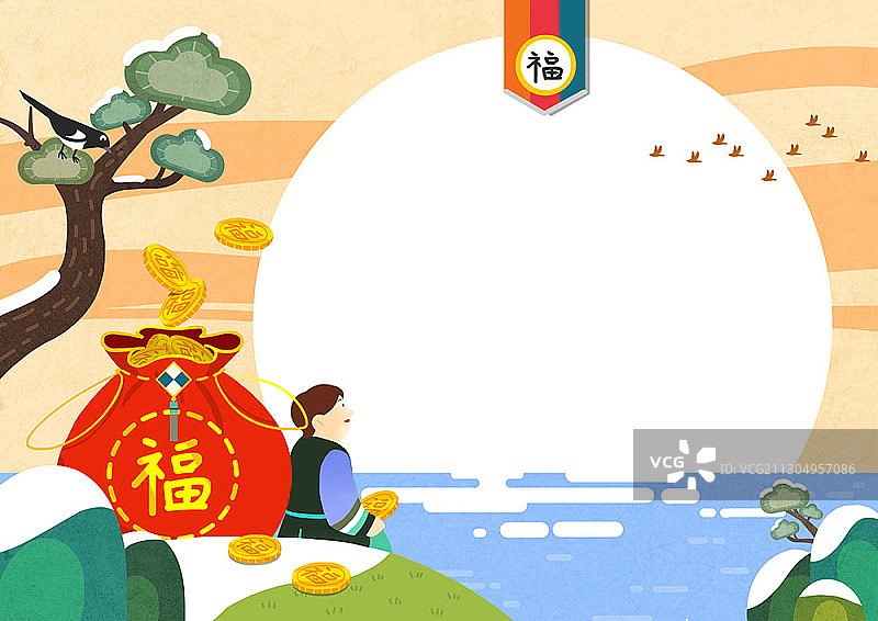 儿童在山丘上看日出图片素材