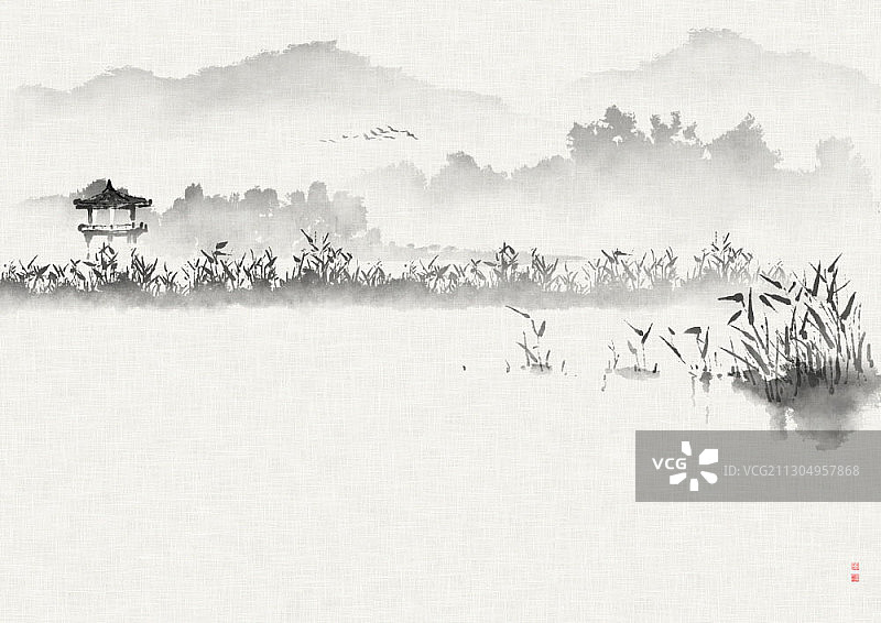 水墨风景画图片素材