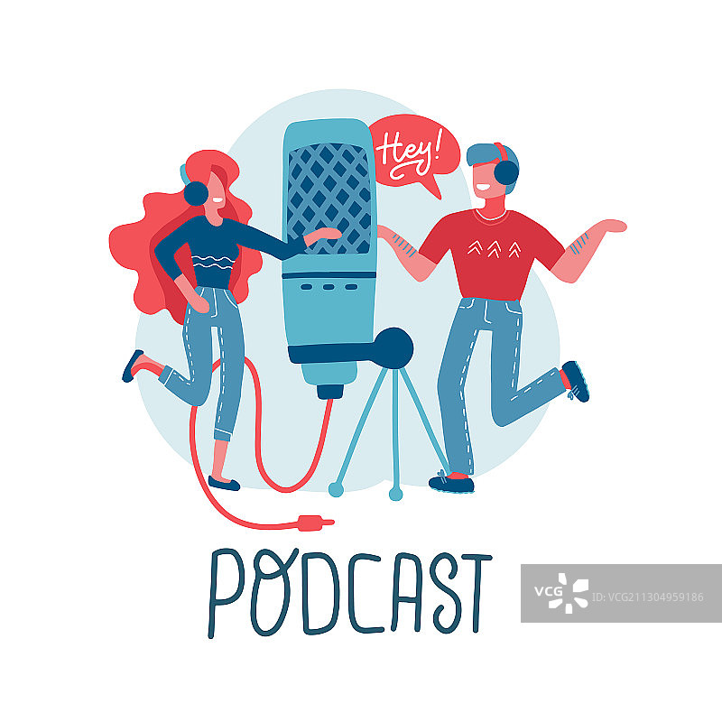 在线培训播客广播概念图片素材