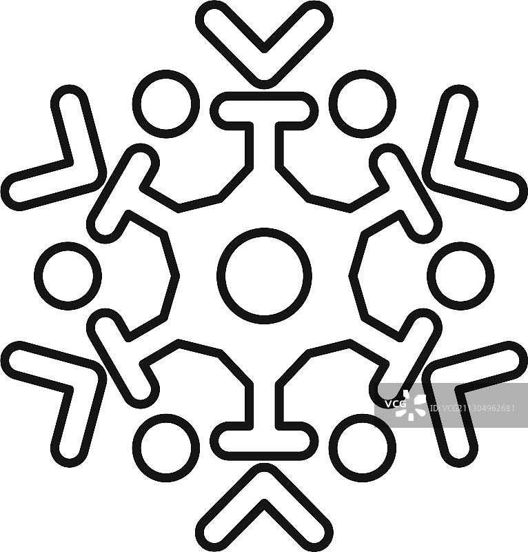 冰冻雪花轮廓图标图片素材