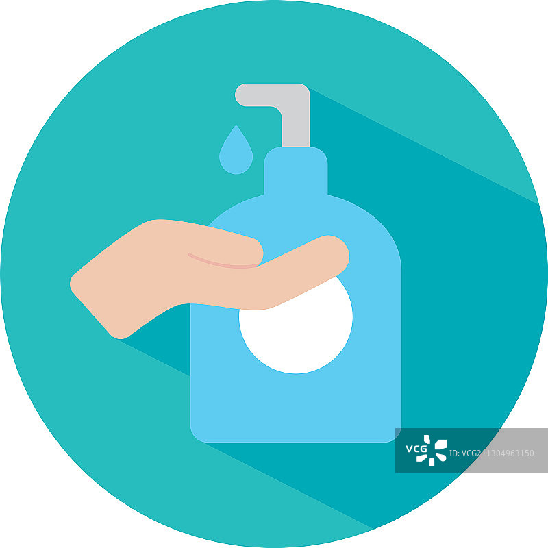 手拿肥皂瓶块状风格图标图片素材