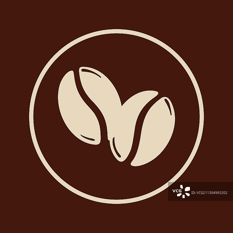 圆圈中的两颗烘焙咖啡豆图片素材