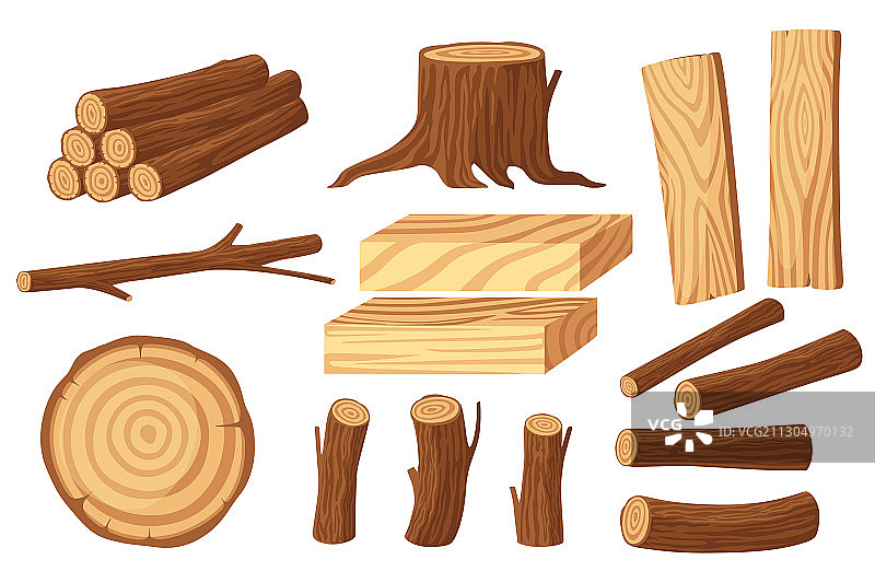 伐木业的木材原木组合图片素材