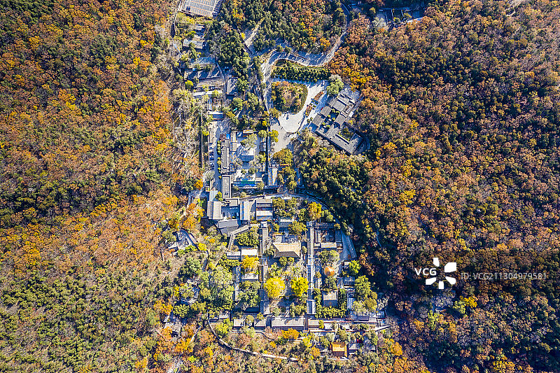 航拍北京京西潭柘寺图片素材
