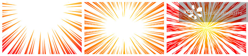 三组超高速扭曲的太阳光或爆炸图片素材