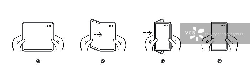 带有可折叠屏幕的智能手机平板电脑图片素材