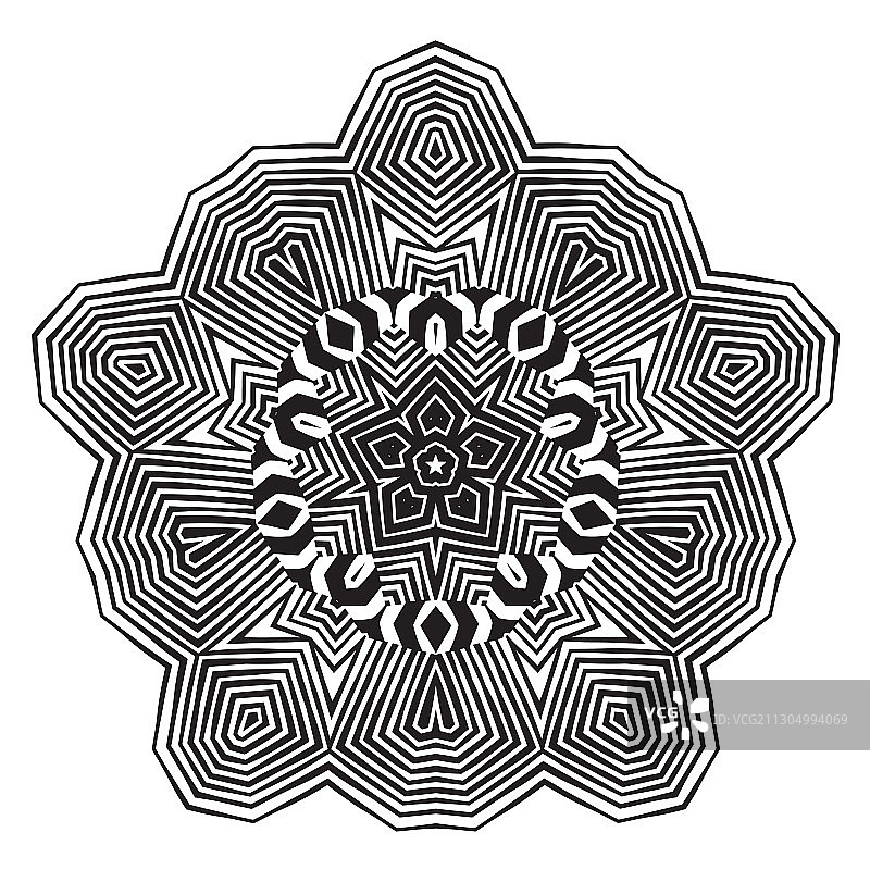 斑马纹时尚曼陀罗图片素材