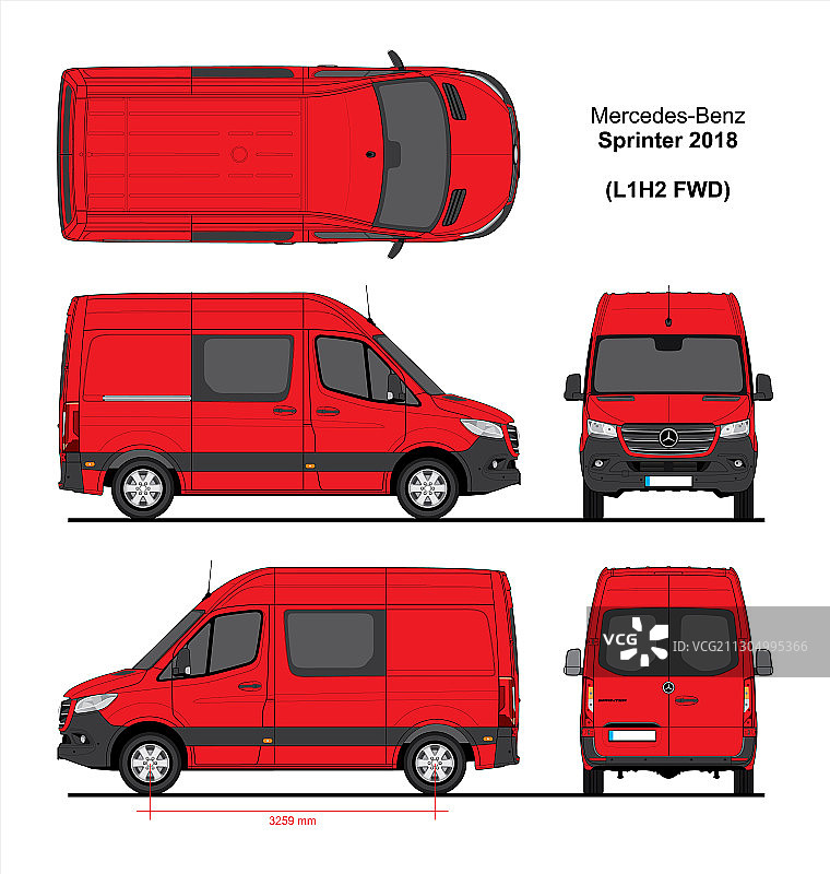 梅赛德斯Sprinter Combi Van L1H2 FWD 2018图片素材
