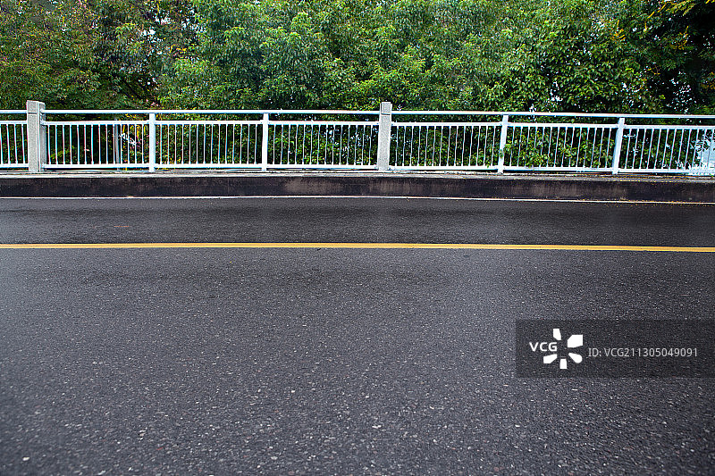 两旁长满绿植的城市道路图片素材