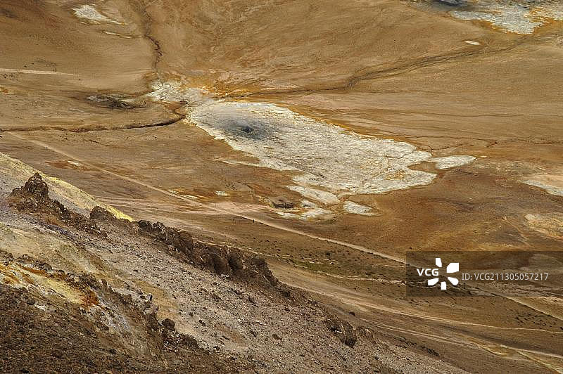 冰岛Namafjall山顶的Solfatara地热景观图片素材