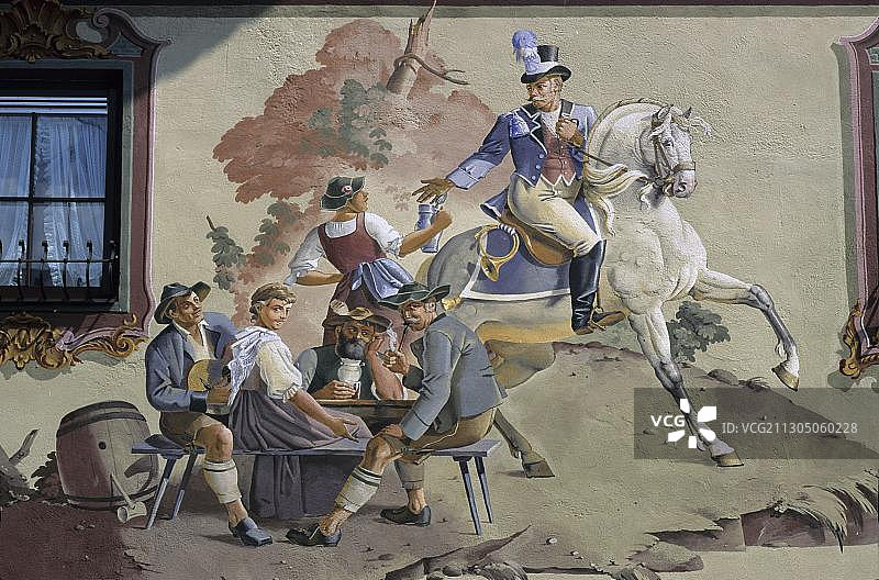 上巴伐利亚米滕瓦尔德的房屋图片素材