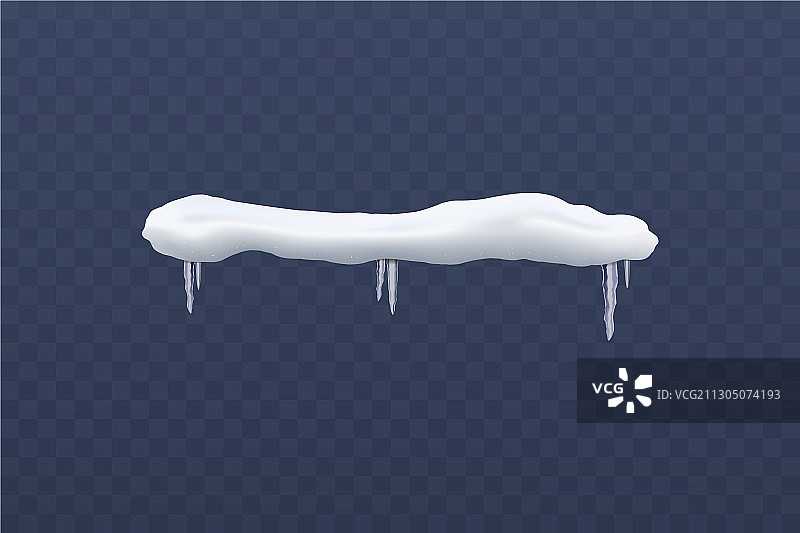 逼真的冰柱霜雪帽或雪堆图片素材