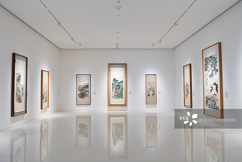 上海宝龙美术馆，书法国画艺术展图片素材