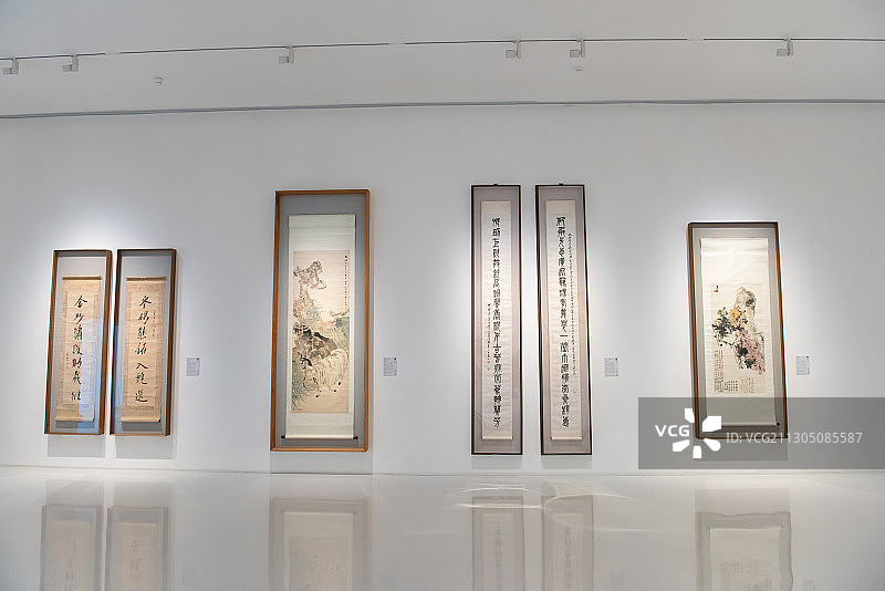 上海宝龙美术馆，书法国画艺术展图片素材
