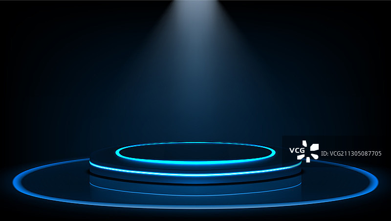 用于演示的深色舞台和光面讲台图片素材