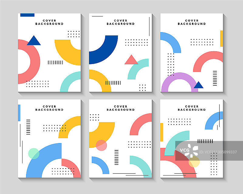 孟菲斯封面设计套装图片素材